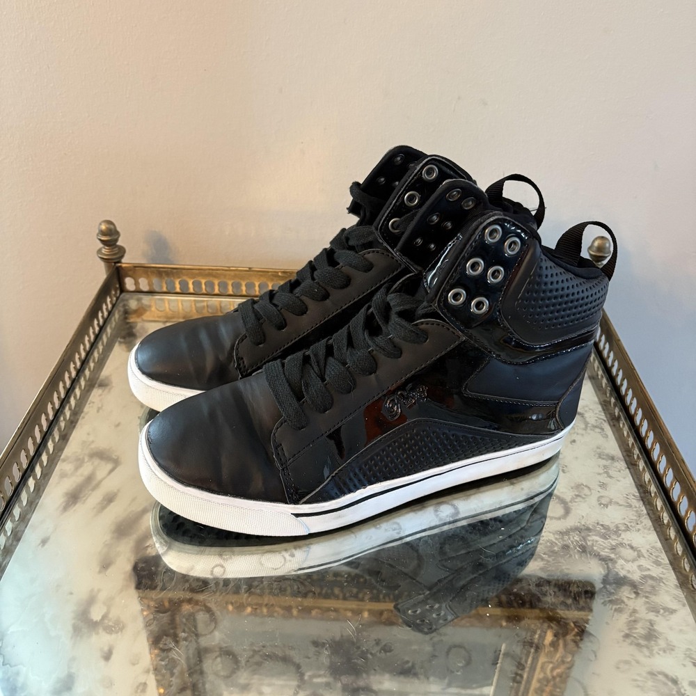 Pastry High Top‎ Shoes Womens Size 8 Black Patent Leather Glam Pie Sneakers